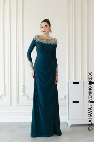 Mẫu đầm dạ hội làm sui xếp ly ấn tượng