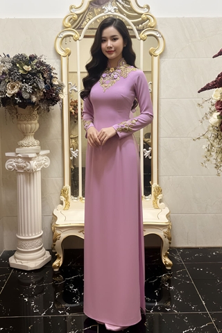 Áo dài dự tiệc đính kết ấn tượng size S