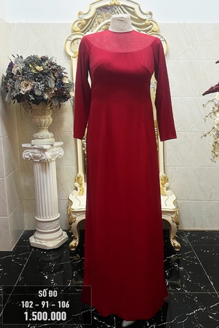 Áo dài đỏ form trơn size XL