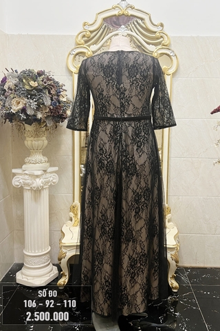 Đầm dạ hội ren thêu tay lửng size L