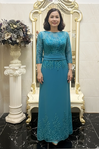 Đầm dạ hội đính kết cao cấp Size L