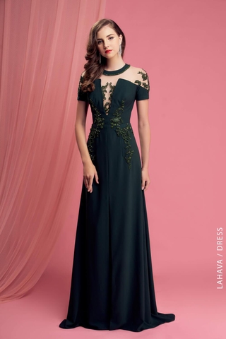 Váy dạ hội tay ngắn cách điệu nhẹ nhàng