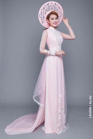 Áo dài cưới cách tân đính kết ren cao cấp