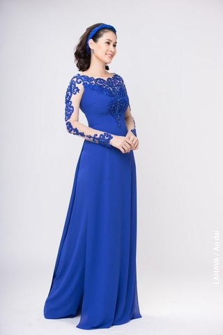 Áo dài dự tiệc cổ thuyền sang trọng