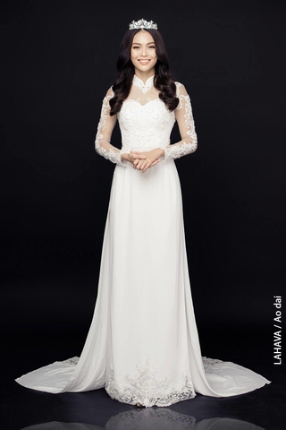 Áo dài cưới hiện đại cắt lazer cao cấp