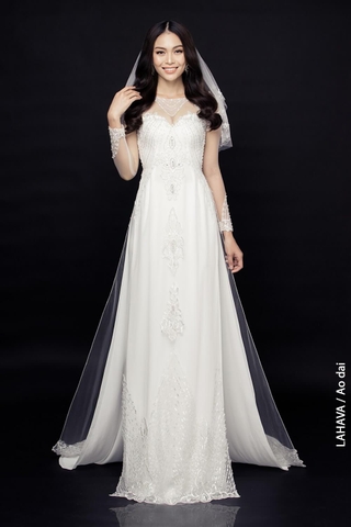 Áo dài cưới phối ren cách điệu