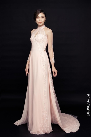 Áo dài cách tân cổ tròn hiện đại