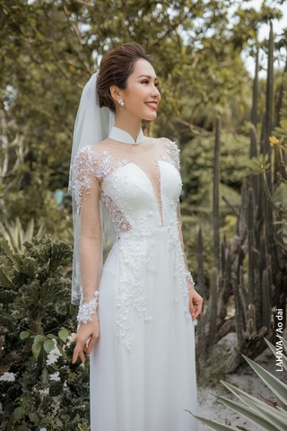 Áo dài cưới cut-out hiện đại