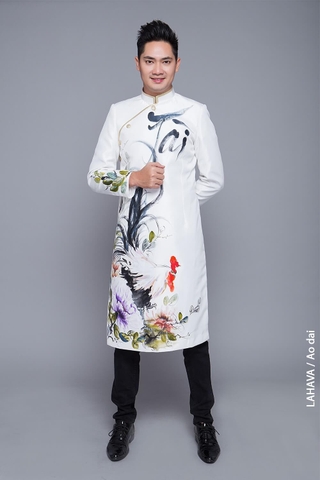 Áo dài nam vẽ hoạ tiết