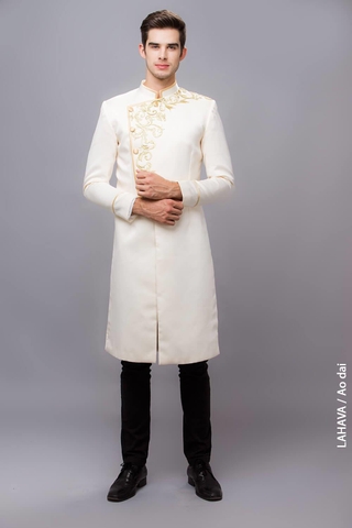 Áo dài nam thanh lịch kết ren ấn tượng