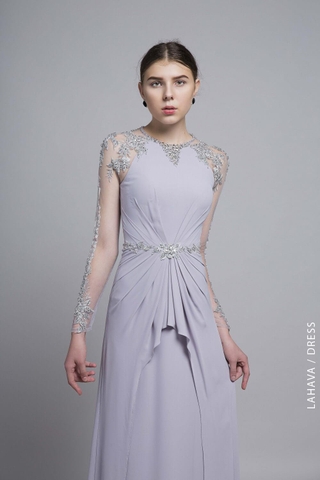 Váy dạ hội tay lưới kết ren sang trọng