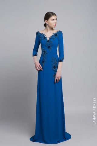 Váy dạ hội suông kết hoa 3D sang trọng