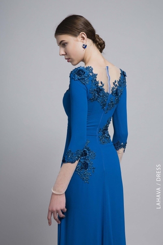 Váy dạ hội suông kết hoa 3D sang trọng