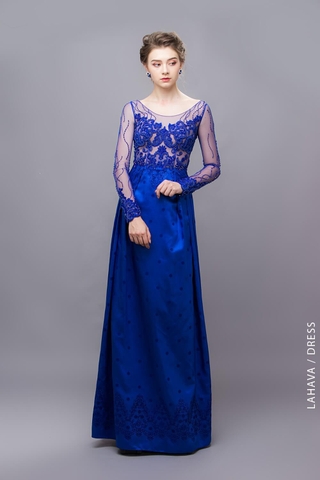 Váy dạ hội A cổ thuyền kết ren