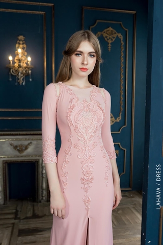 Váy dạ hội đuôi cá xẻ tà kết ren cao cấp