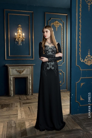 Đầm dạ hội dáng A kết hạt sang trọng