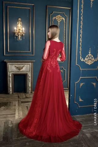 Váy cổ thuyền tay lửng kết ren cao cấp