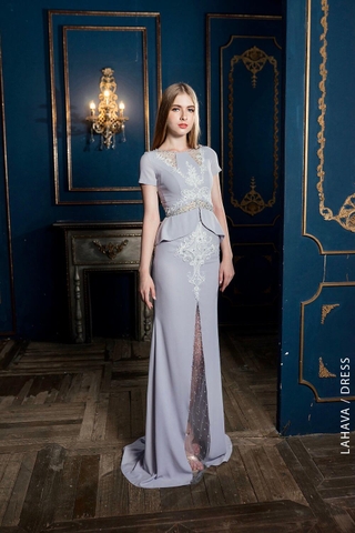 Đầm dạ hội peplum kết ren sang trọng