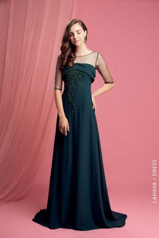 Váy dáng A ngực xếp lớp hiện đại