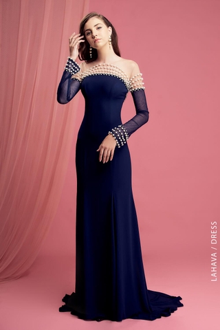 Đầm dạ hội đuôi cá kết hạt Châu sang trọng