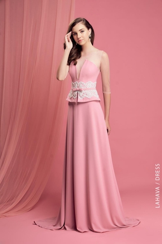 Đầm dạ hội peplum kết ren nhẹ nhàng