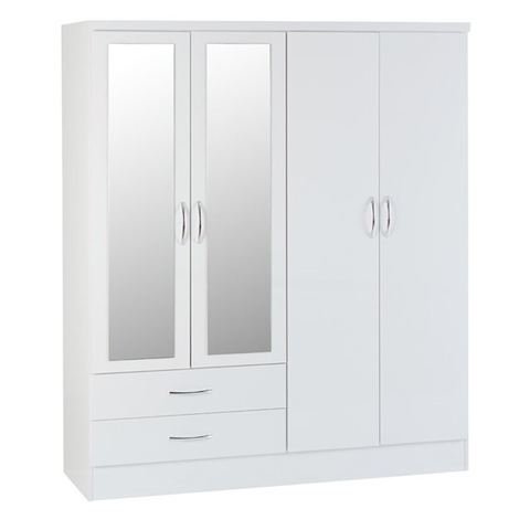 EDLE, Tủ quần áo 2 gian kèm gương WAR_049, 156x52x180cm