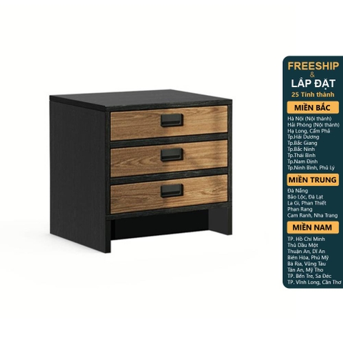 HENRY, Táp đầu giường 3 ngăn kéo DRA_403, 45x40x45cm