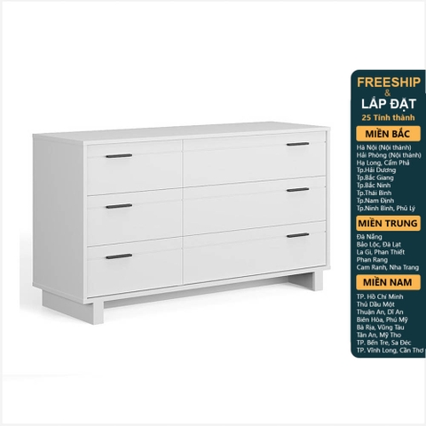 FYNN, Tủ lưu trữ 3 tầng 6 ngăn hiện đại DRA_157, 138x46x79cm