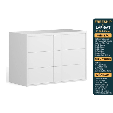 RIKKE, Tủ lưu trữ đựng đồ dùng 3 tầng 6 ngăn kéo DRA_222, 110x51x77cm