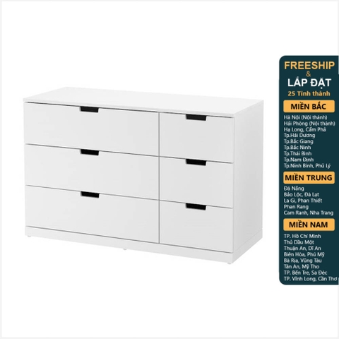 BANALDO, Tủ lưu trữ 3 tầng 6 ngăn kéo STO_011, 120x47x76cm