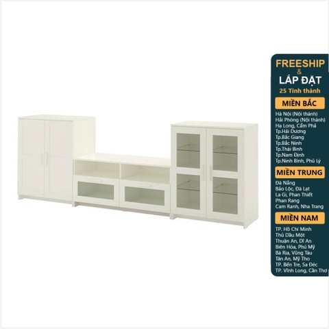 KALUA, COMBO Kệ TV kết hợp tủ trưng bày cửa kính STO_049, 276x41x95cm