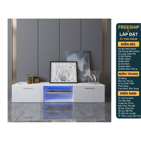 MALE, Kệ TV đa năng kèm đèn led TVD_011, 183x39x54cm