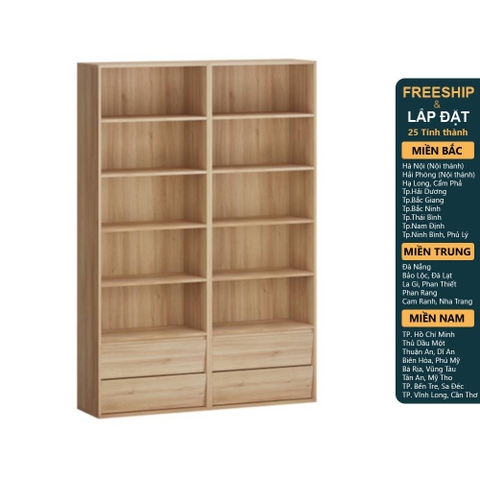 ELIK, Tủ sách SHE_188, 140x35x204cm, sản xuất bởi Scandi Home