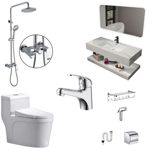 Combo Thiết Bị Vệ Sinh Phòng Tắm ,combo nhà tắm CB001