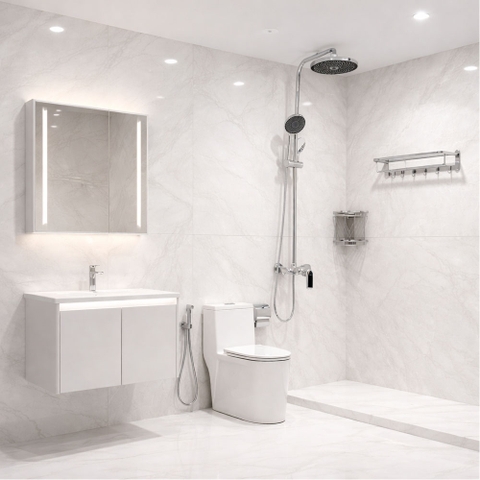 Bộ Combo Thiết Bị Vệ Sinh RG03 Đầy Đủ 8 Món - Trọn Bộ Phòng Tắm Cao Cấp