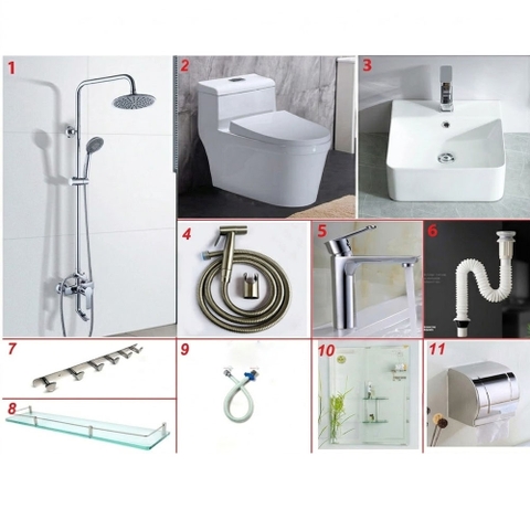 Trọn Bộ Combo Thiết Bị Vệ Sinh Phòng Tắm CB05 – Đầy Đủ, Sang Trọng, Giá Tốt
