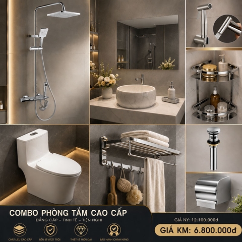 Combo nhà tắm ,combo phòng tắm, combo thiết bị vệ sinh CB002