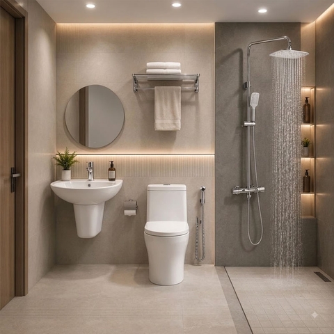 Trọn Bộ Combo Thiết Bị Vệ Sinh Phòng Tắm CB003 Cao Cấp