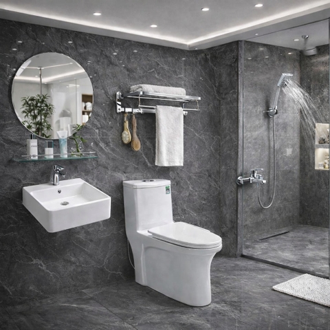 Bộ Combo Thiết Bị Vệ Sinh RG01 8 Món Giá Rẻ - Trọn Bộ Phòng Tắm Cao Cấp