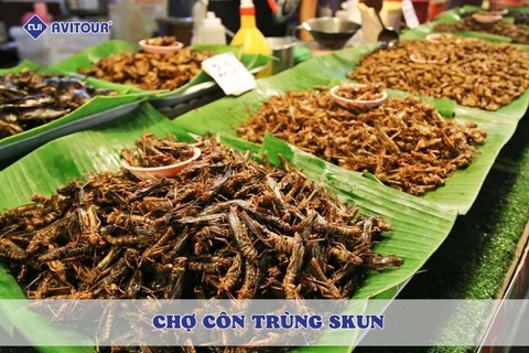 Chợ côn trùng Skun - Nơi lưu giữ phong vị dân dã và độc đáo của xứ sở Chùa Tháp