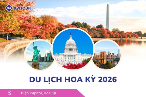 Du lịch Hoa Kỳ 2026: New York - Philadelphia - Delaware - Washington D.C. - Las Vegas - Red Rock Canyon - Quận Cam - Santa Monica - Hollywood - San Diego - Los Angeles.
