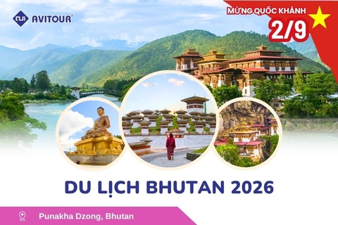 Du lịch Bhutan Lễ 2/9/2026: Hà Nội - Bhutan - Paro - Thimphu - Punakha