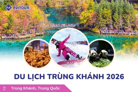 Du Lịch Trùng Khánh 2026: Trùng Khánh - Thành Đô - Cửu Trại Câu - Trượt Tuyết Kỳ Hiệp Câu