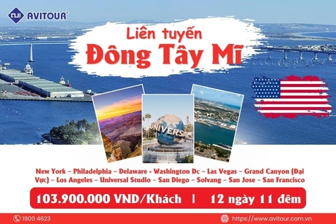 Du lịch Đông Tây Hoa Kỳ 2024| New York – Philadelphia – Delaware - Washington Dc – Las Vegas – Grand Canyon (Đại Vực) – Los Angeles – Universal Studio – San Diego – Solvang – San Jose – San Francisco