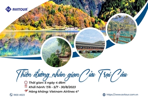 Du lịch đường bay Trung Quốc 2023| Thành Đô - Cửu Trại Câu – Thiên Đường Nơi Hạ Giới