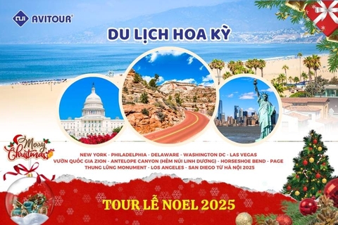 Du lịch Hoa Kỳ (Đón Giáng Sinh): Tour New York - Philadelphia - Delaware - Washington DC - Las Vegas - Vườn quốc gia Zion - Antelope Canyon (hẻm núi linh dương) - Horseshoe Bend - Page - Thung lũng Monument - Los Angeles - San Diego từ Hà Nội 2025