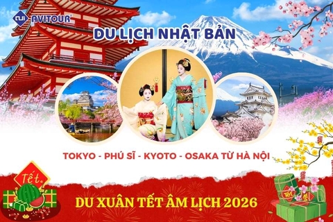 Du lịch Nhật Bản (Tết Âm Lịch 2026): Tour Tokyo - Phú Sĩ - Kyoto - Osaka từ Hà Nội 2026