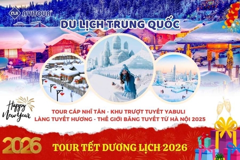 Du Lịch Trung Quốc (Tết Dương Lịch): Tour Cáp Nhĩ Tân - Khu Trượt Tuyết Yabuli - Làng Tuyết Hương - Thế Giới Băng Tuyết