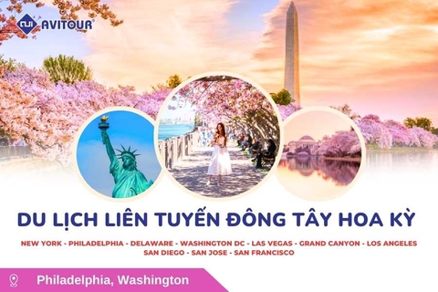 Du Lịch Liên Tuyến Đông Tây Hoa Kỳ (Rực Rỡ Hoa Anh Đào): Tour New York - Philadelphia - Delaware - Washington Dc - Las Vegas - Grand Canyon - Los Angeles - San Diego - San Jose - San Francisco Từ Hà Nội 2026