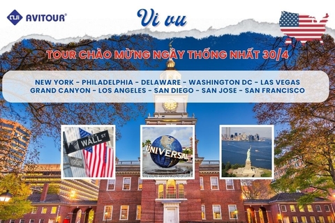 TOUR CHÀO MỪNG NGÀY THỐNG NHẤT 30/4: NEW YORK - PHILADELPHIA - DELAWARE - WASHINGTON DC - LAS VEGAS - GRAND CANYON - LOS ANGELES - SAN DIEGO - SAN JOSE - SAN FRANCISCO